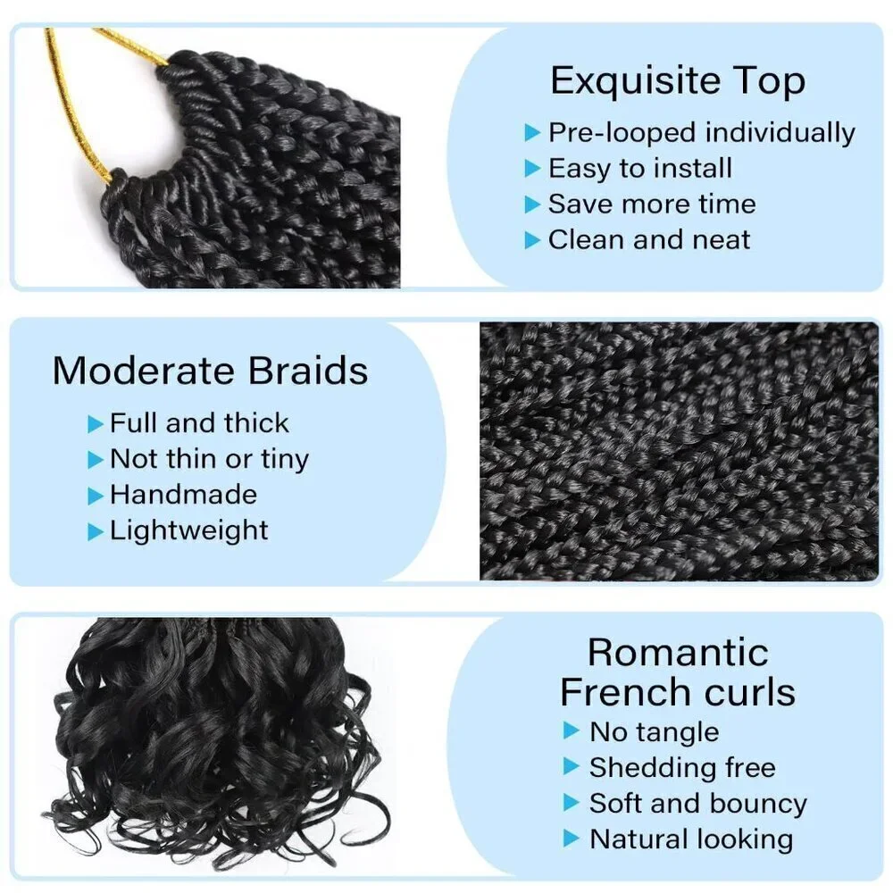 Crochet Hair for Women 10 Inch Crochet Braids Box Braids French Curl Braiding Ha